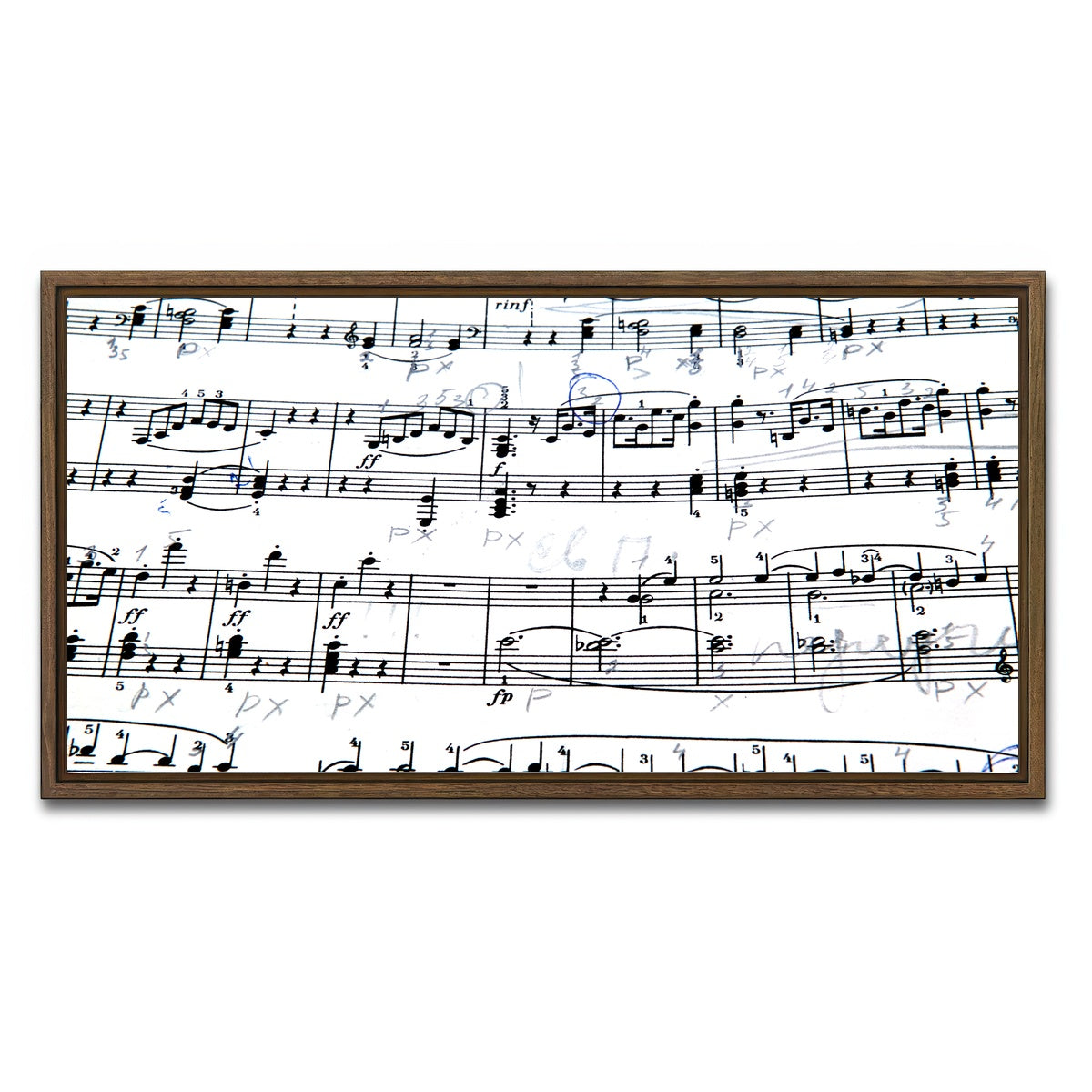 AUTO-MOCKUP WHITE | Music Notes | 1 Piece | Walnut Framed Canvas | group=2x1