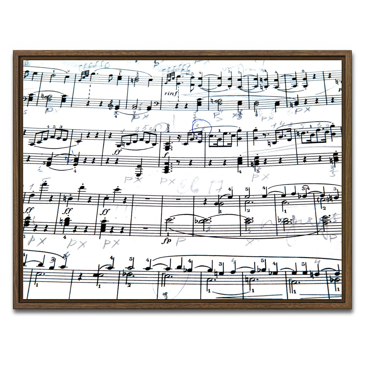 AUTO-MOCKUP WHITE | Music Notes | 1 Piece | Walnut Framed Canvas | group=4x3