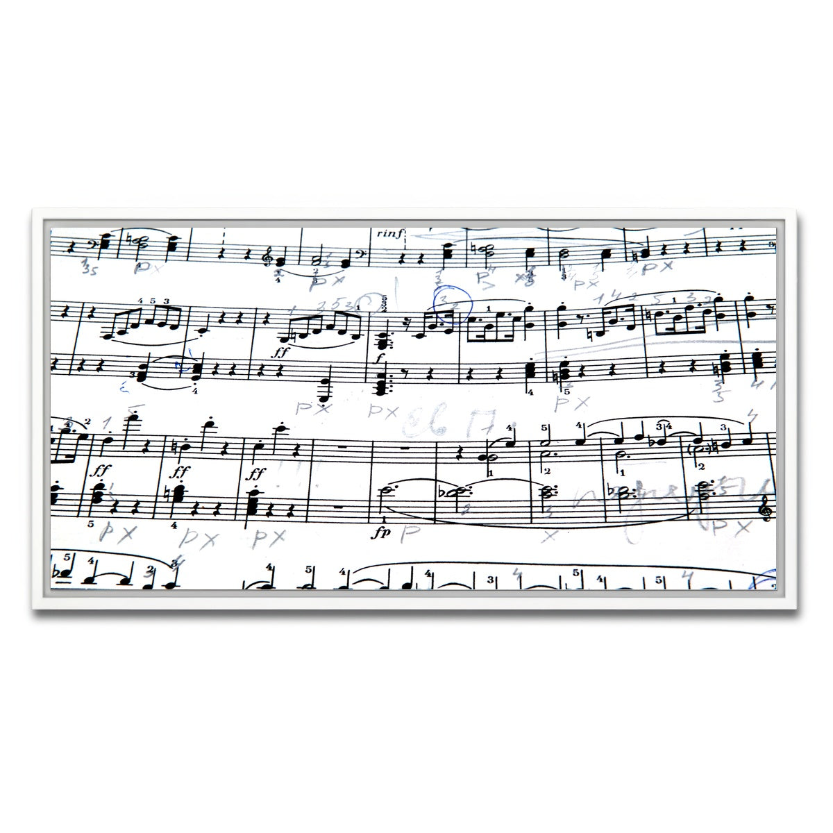 AUTO-MOCKUP WHITE | Music Notes | 1 Piece | White Framed Canvas | group=2x1