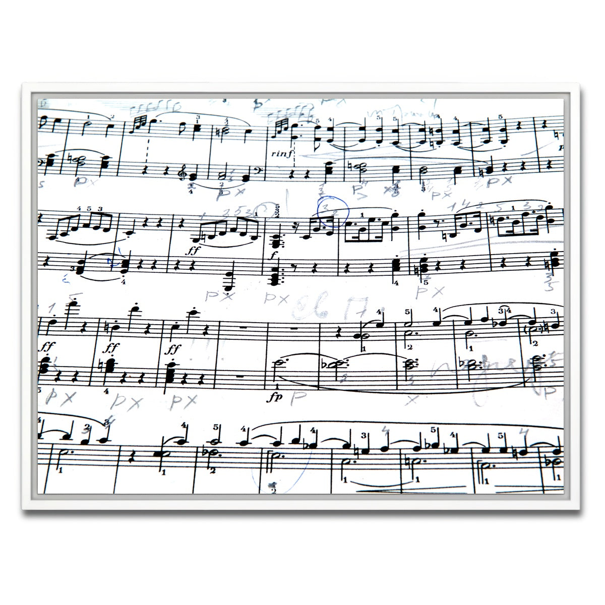 AUTO-MOCKUP WHITE | Music Notes | 1 Piece | White Framed Canvas | group=4x3