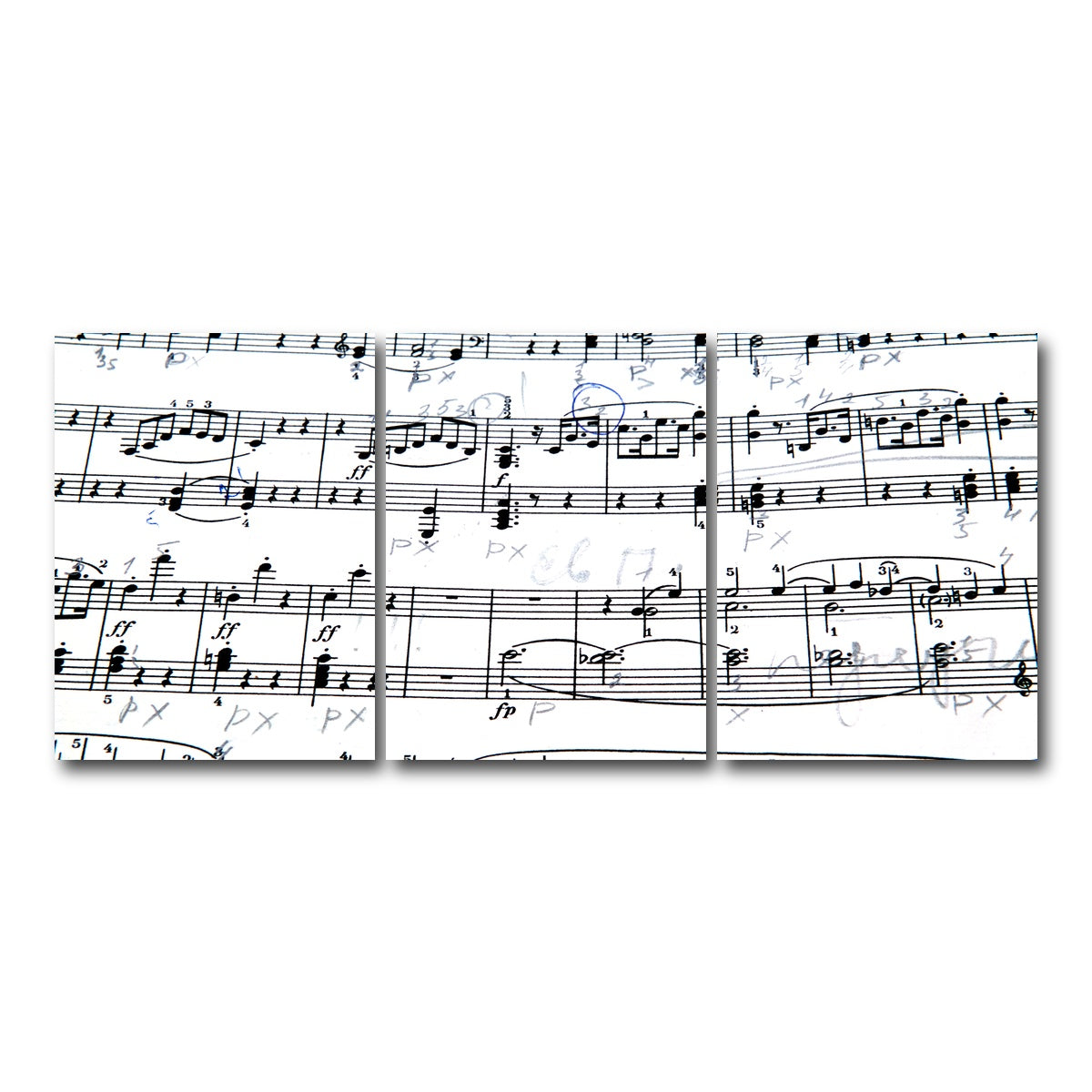 AUTO-MOCKUP WHITE | Music Notes | 3 Piece | Gallery Wrap Canvas | group=18x24