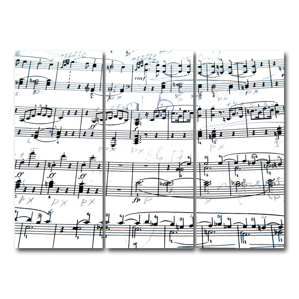 AUTO-MOCKUP WHITE | Music Notes | 3 Piece | Gallery Wrap Canvas | group=8x18