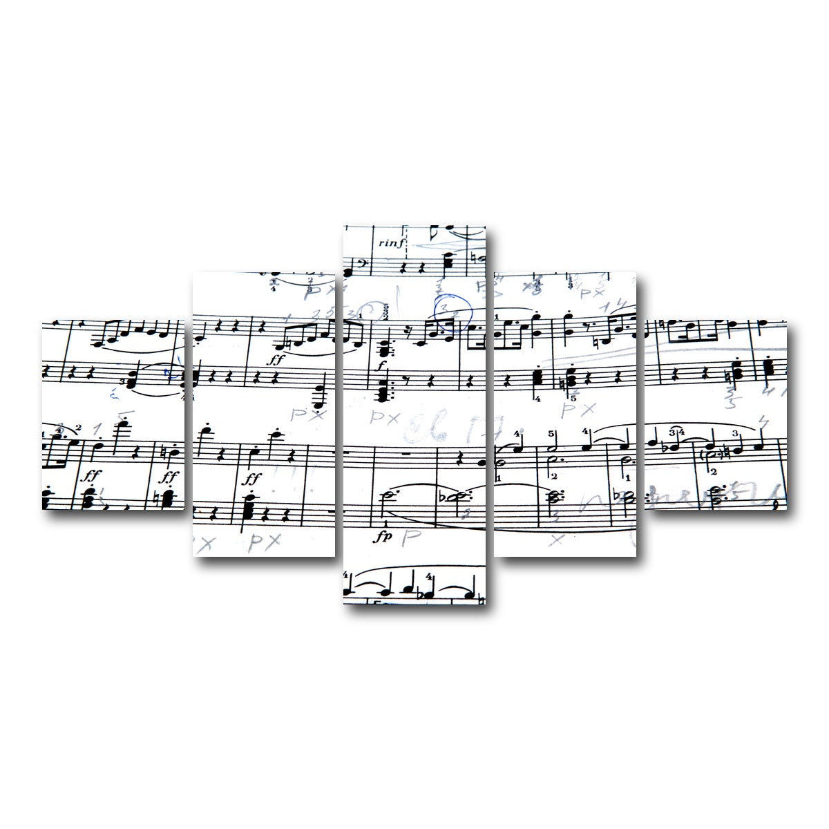 AUTO-MOCKUP WHITE | Music Notes | 5 Piece | Gallery Wrap Canvas | group=5_short