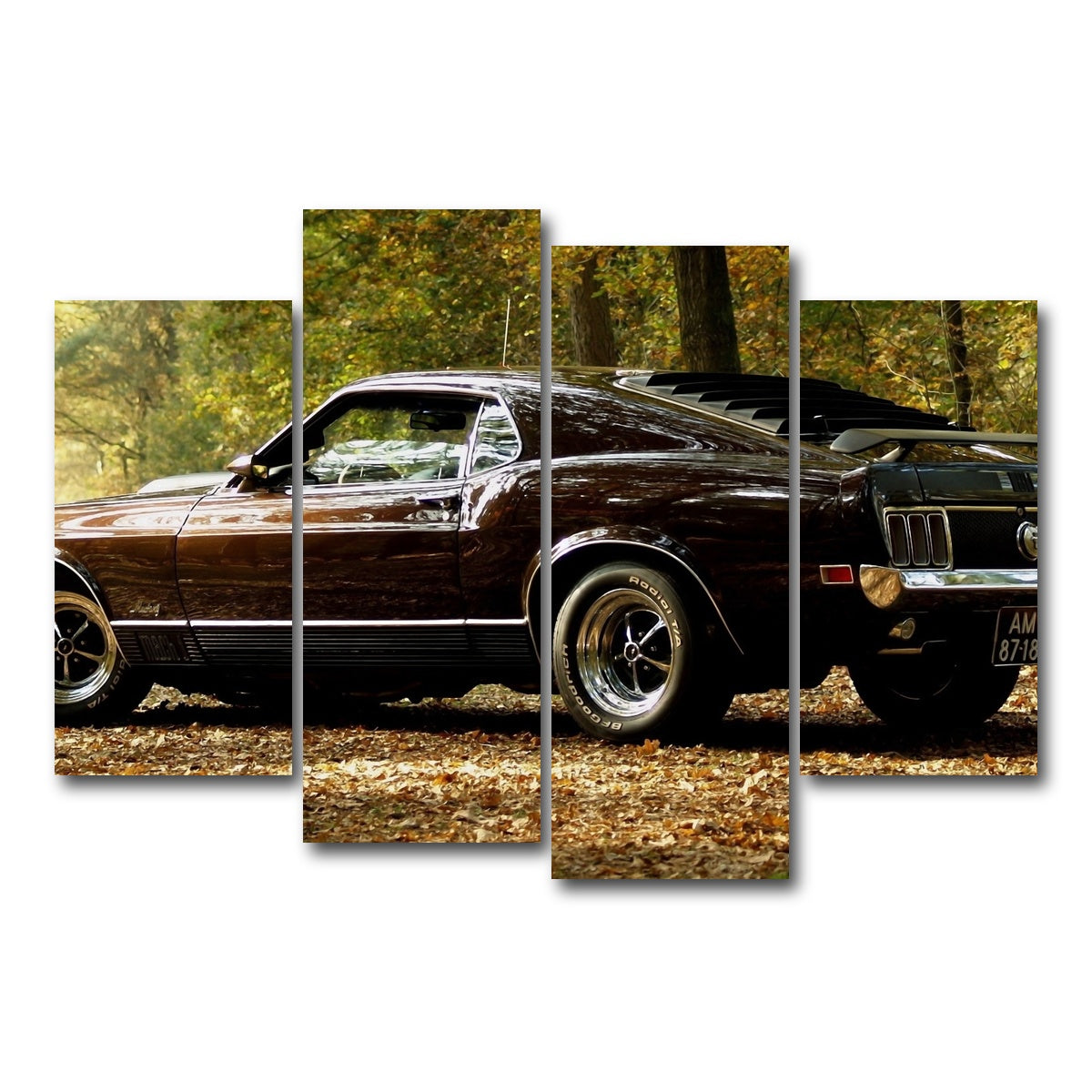 AUTO-MOCKUP WHITE | Mustang | 4 Piece | Gallery Wrap Canvas | group=4_short