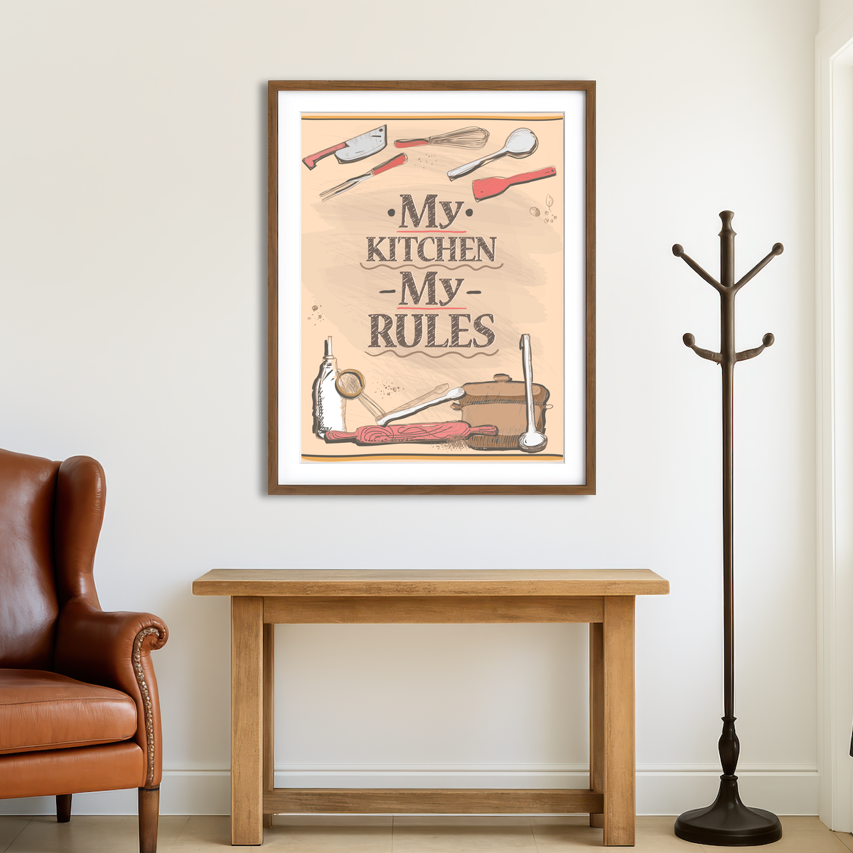 AUTO-MOCKUP ROOM | My Kitchen My Rules Wall Art