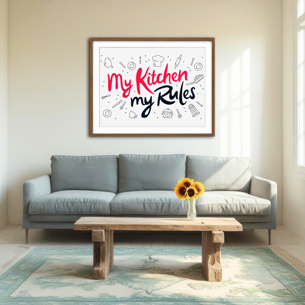 AUTO-MOCKUP ROOM | My Kitchen, My Rules Wall Art