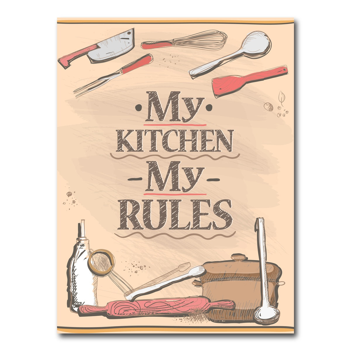 AUTO-MOCKUP WHITE | My Kitchen My Rules | 1 Piece | Gallery Wrap Canvas | group=3x4