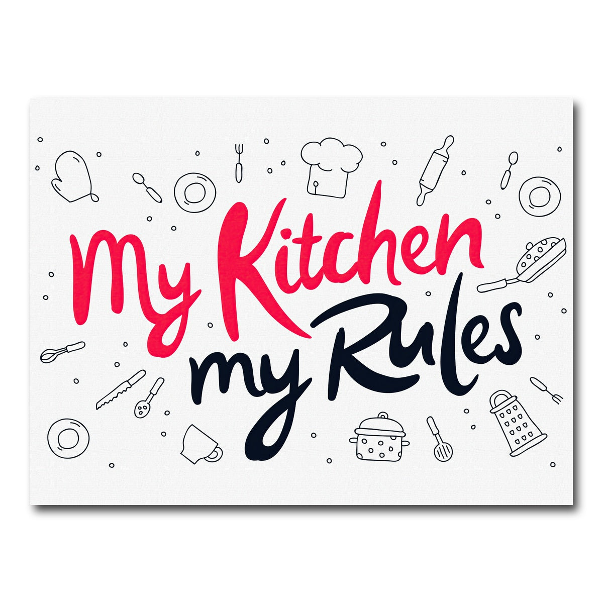 AUTO-MOCKUP WHITE | My Kitchen, My Rules | 1 Piece | Gallery Wrap Canvas | group=4x3