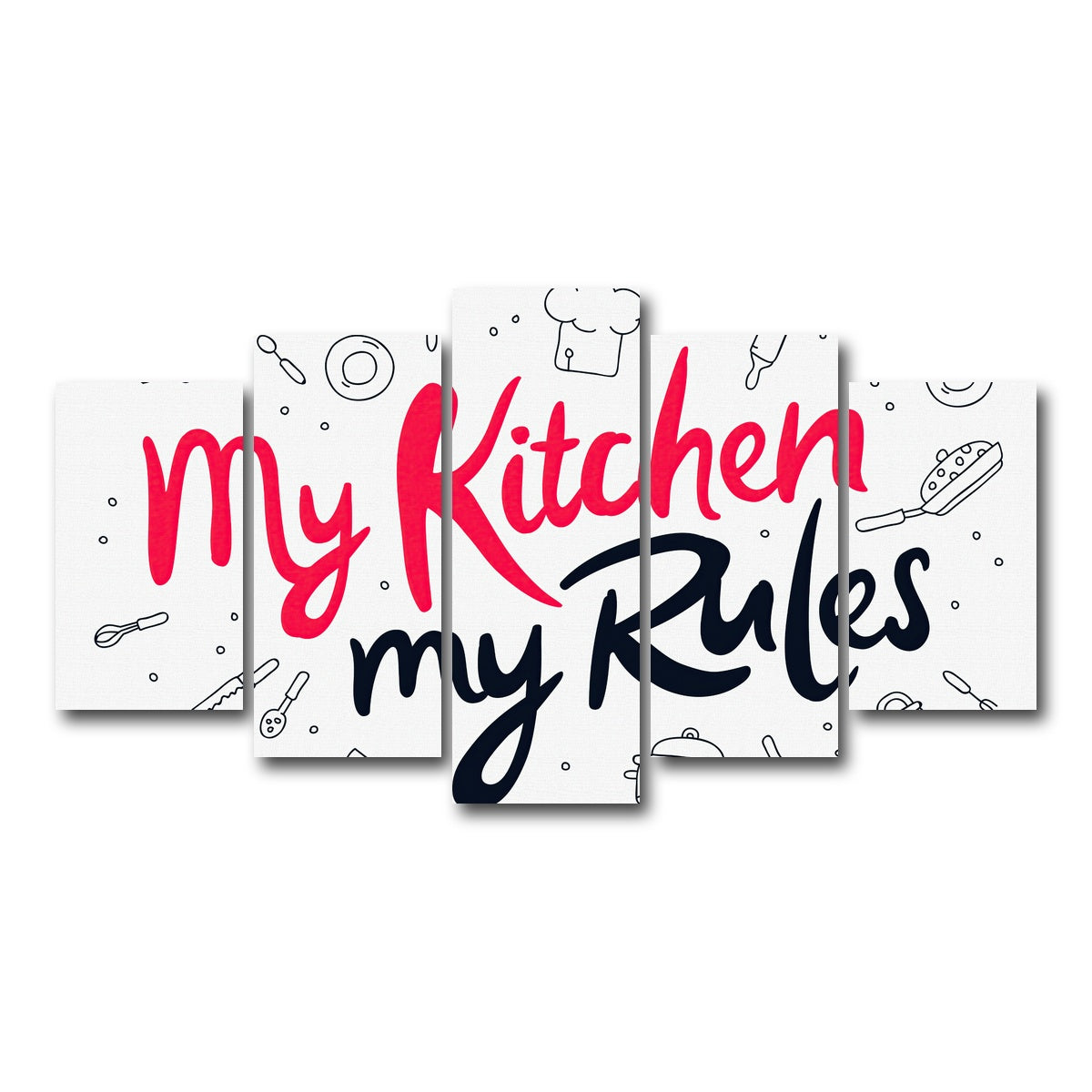 AUTO-MOCKUP WHITE | My Kitchen, My Rules | 5 Piece | Gallery Wrap Canvas | group=5_normal