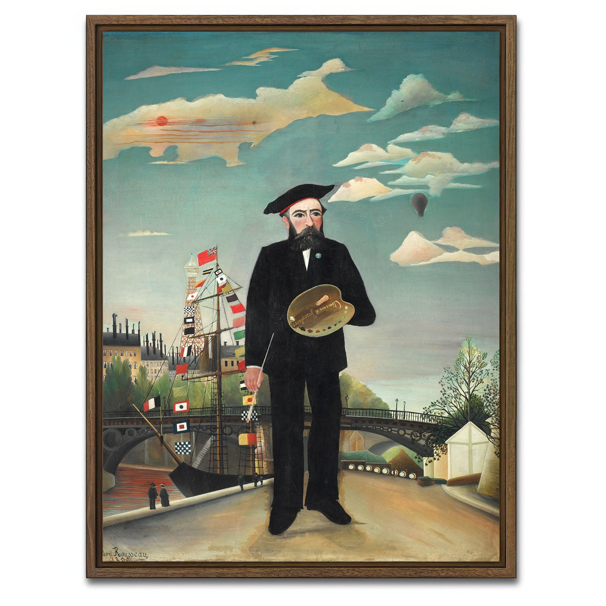 AUTO-MOCKUP WHITE | Myself Portrait Landscape | 1 Piece | Walnut Framed Canvas | group=3x4