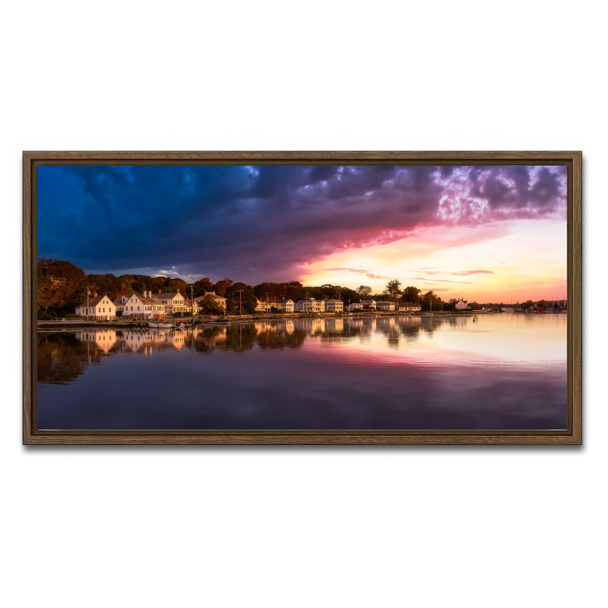 AUTO-MOCKUP WHITE | Mystic River | 1 Piece | Walnut Framed Canvas | group=2x1