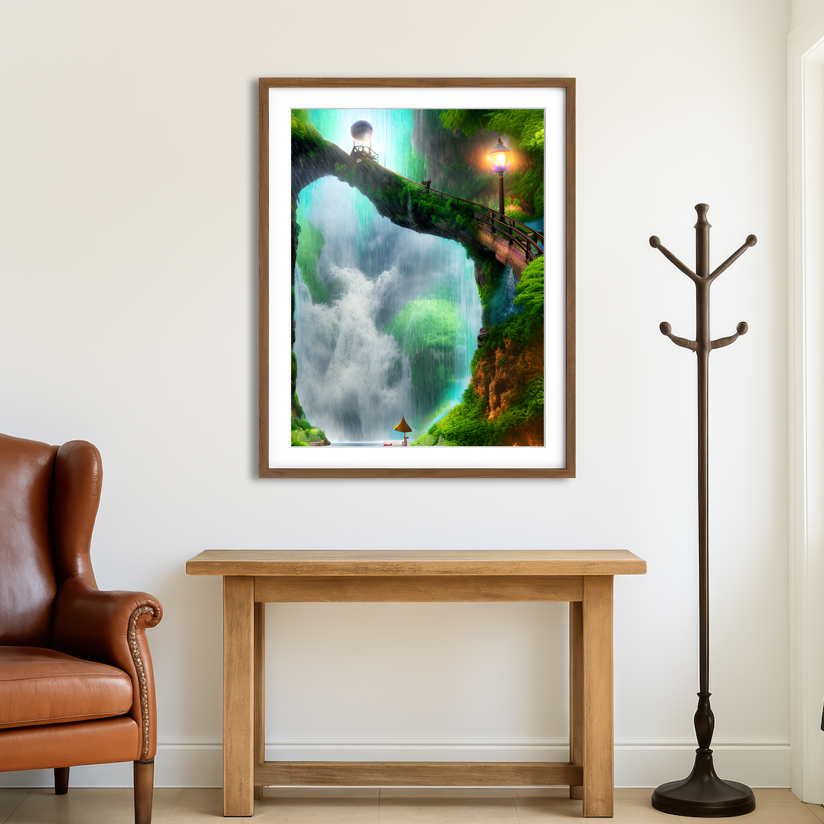 AUTO-MOCKUP ROOM | Mystical Waterfall Wall Art