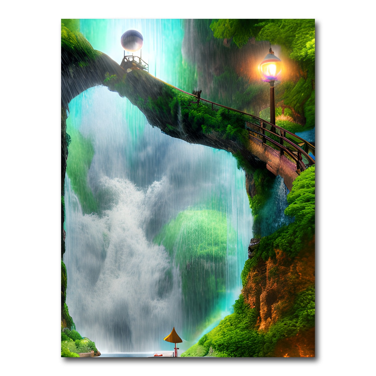 AUTO-MOCKUP WHITE | Mystical Waterfall | 1 Piece | Gallery Wrap Canvas | group=3x4