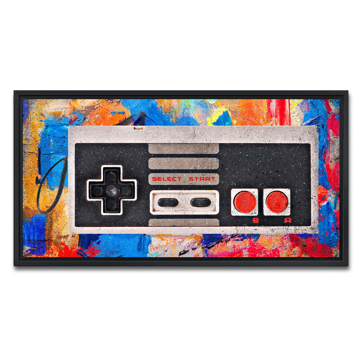 AUTO-MOCKUP WHITE | NES Controller | 1 Piece | Black Framed Canvas | group=2x1