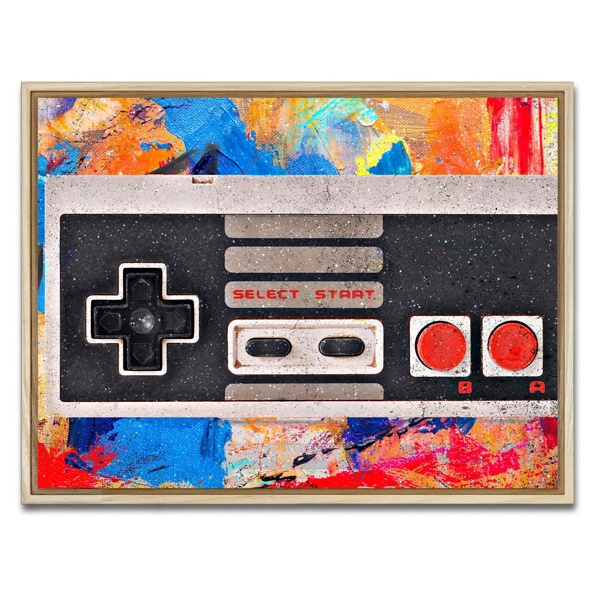 AUTO-MOCKUP WHITE | NES Controller | 1 Piece | Natural Framed Canvas | group=4x3
