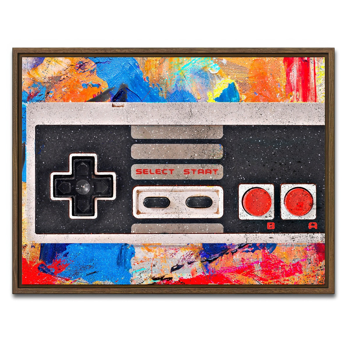 AUTO-MOCKUP WHITE | NES Controller | 1 Piece | Walnut Framed Canvas | group=4x3