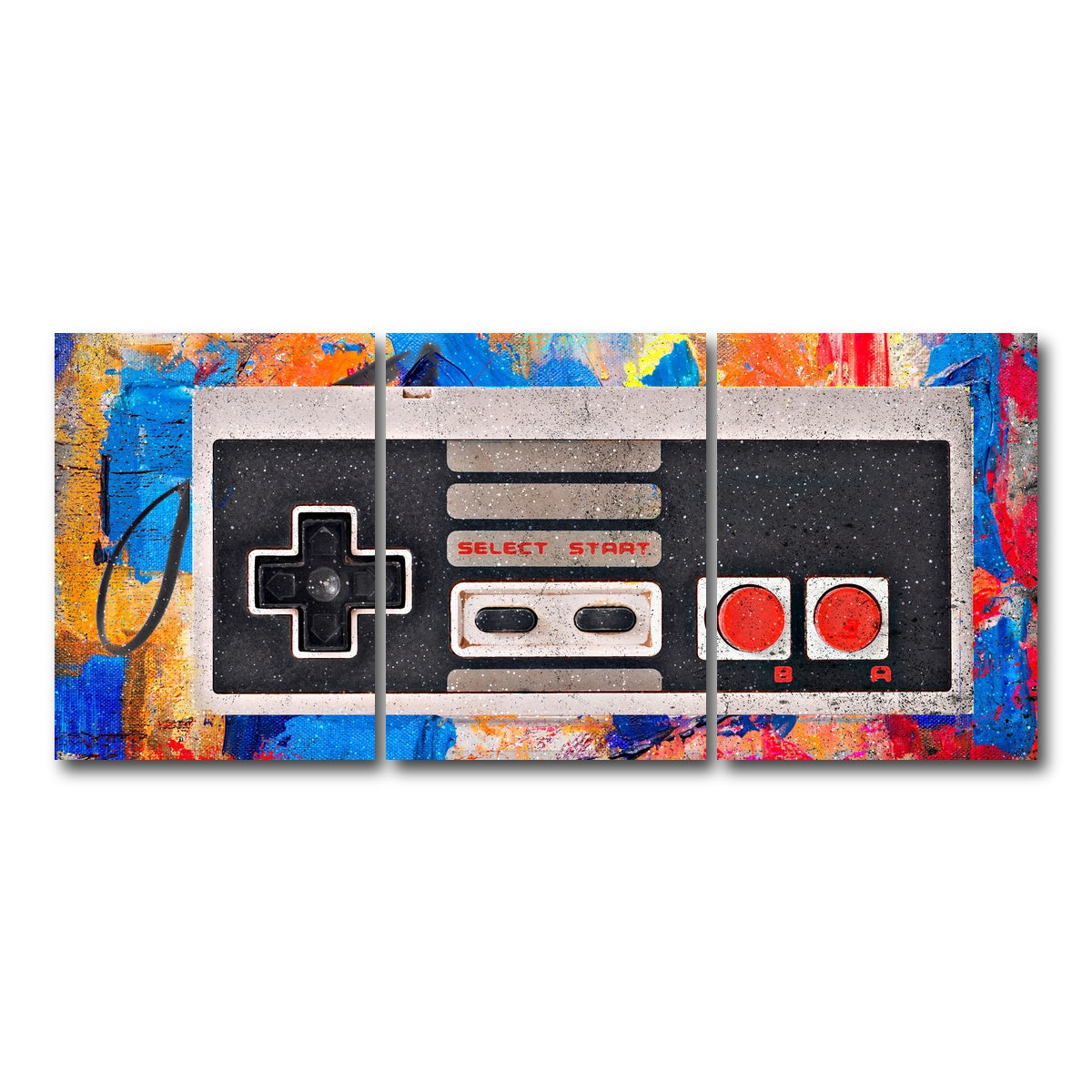 AUTO-MOCKUP WHITE | NES Controller | 3 Piece | Gallery Wrap Canvas | group=18x24