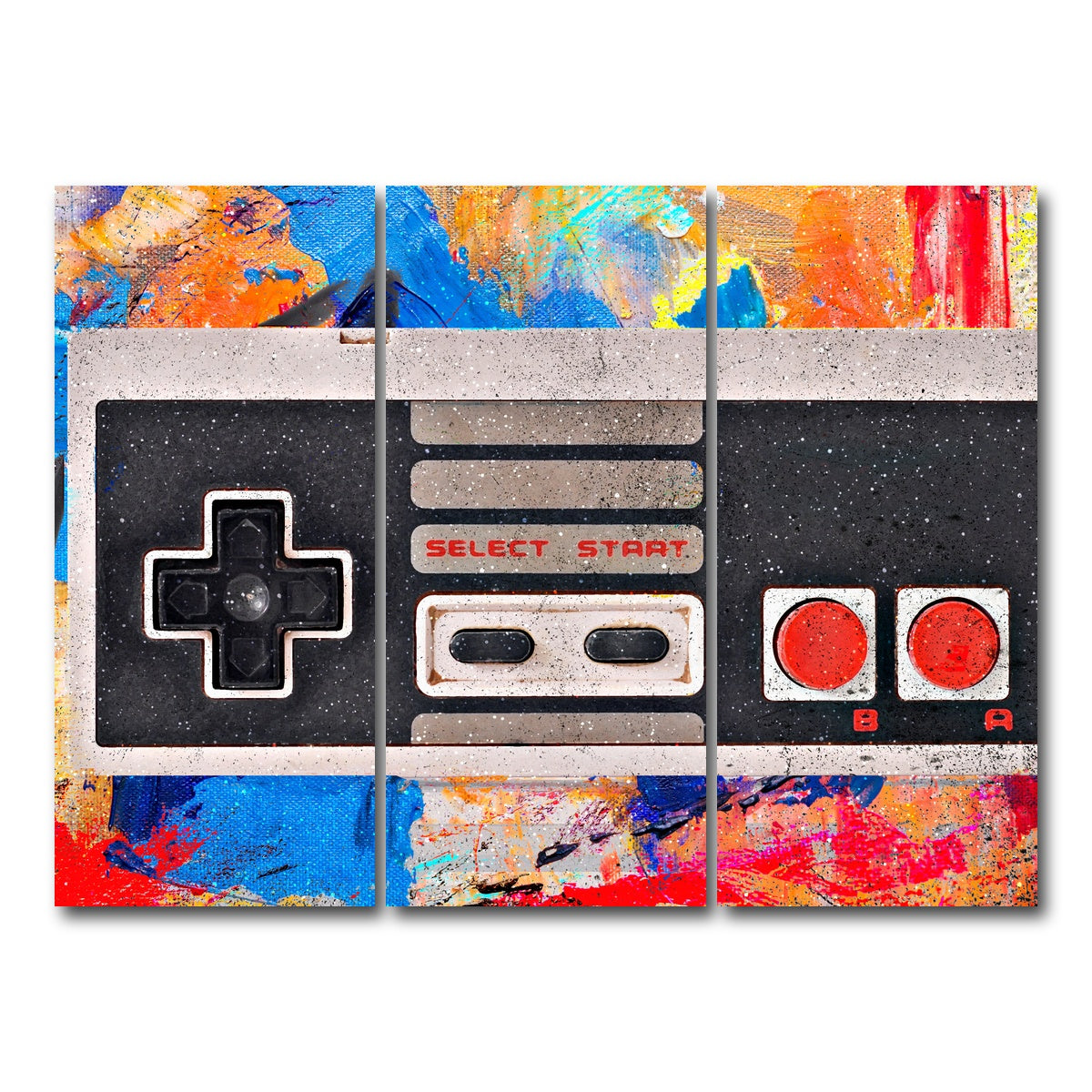 AUTO-MOCKUP WHITE | NES Controller | 3 Piece | Gallery Wrap Canvas | group=8x18