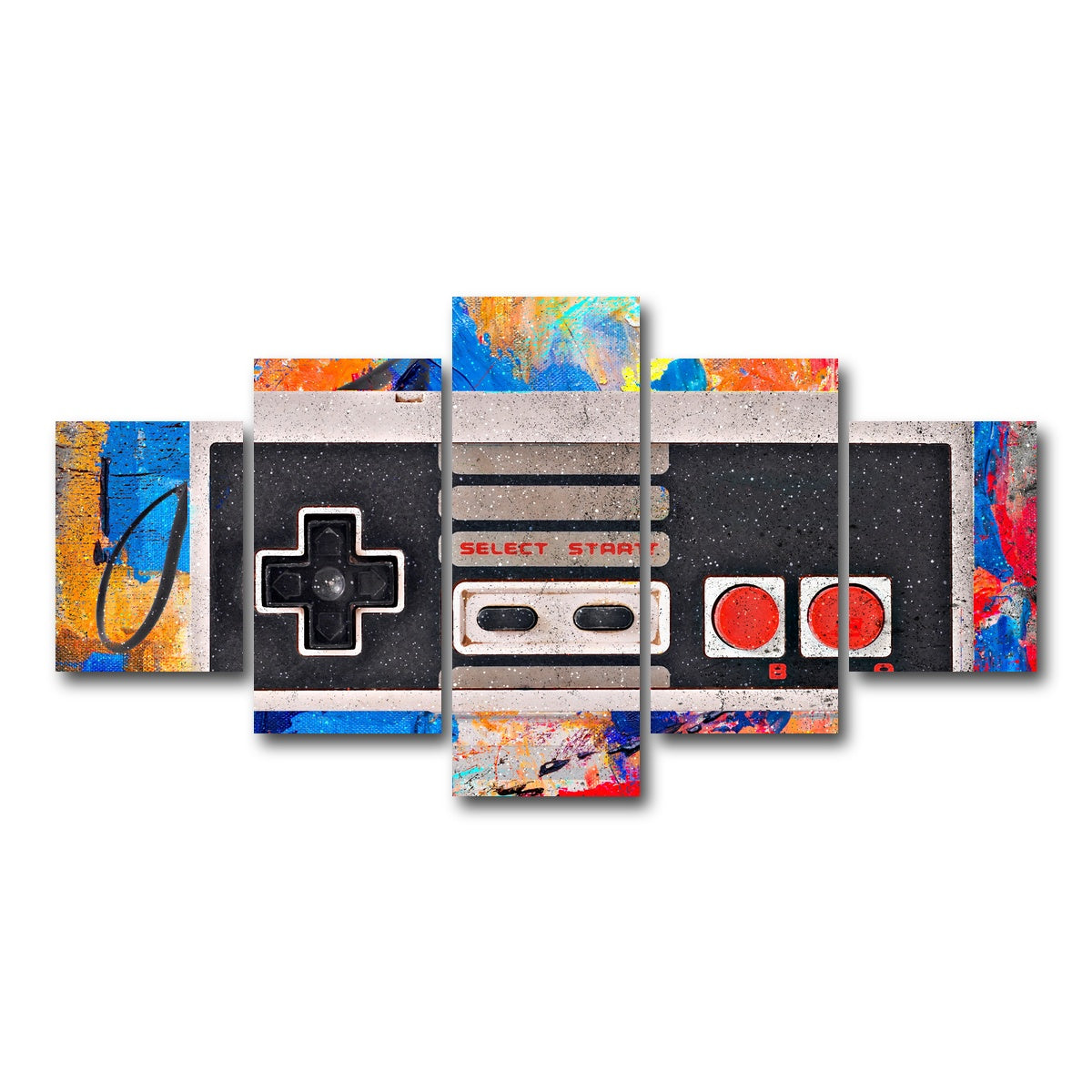 AUTO-MOCKUP WHITE | NES Controller | 5 Piece | Gallery Wrap Canvas | group=5_short
