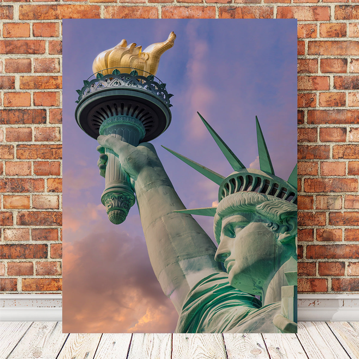NEW YORK CITY Statue of Liberty at Sunset Wall Art