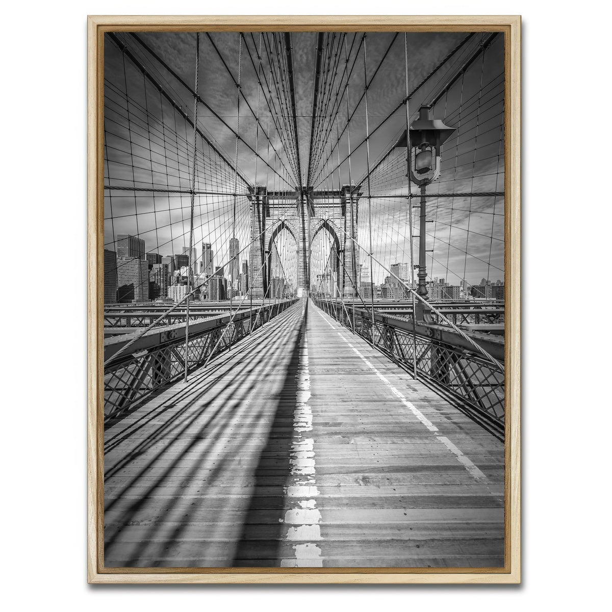 AUTO-MOCKUP WHITE | NEW YORK Brooklyn Bridge | 1 Piece | Natural Framed Canvas | group=3x4