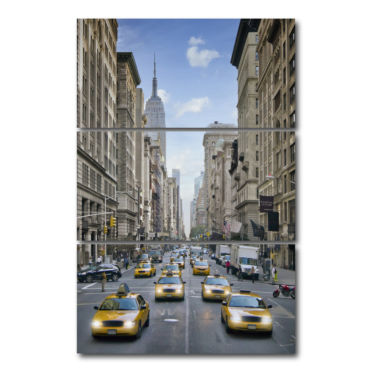 AUTO-MOCKUP WHITE | NEW YORK CITY 5th Avenue | 3 Piece | Gallery Wrap Canvas | group=12x24_stacked