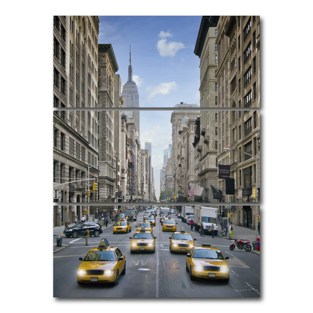 AUTO-MOCKUP WHITE | NEW YORK CITY 5th Avenue | 3 Piece | Gallery Wrap Canvas | group=8x18_stacked