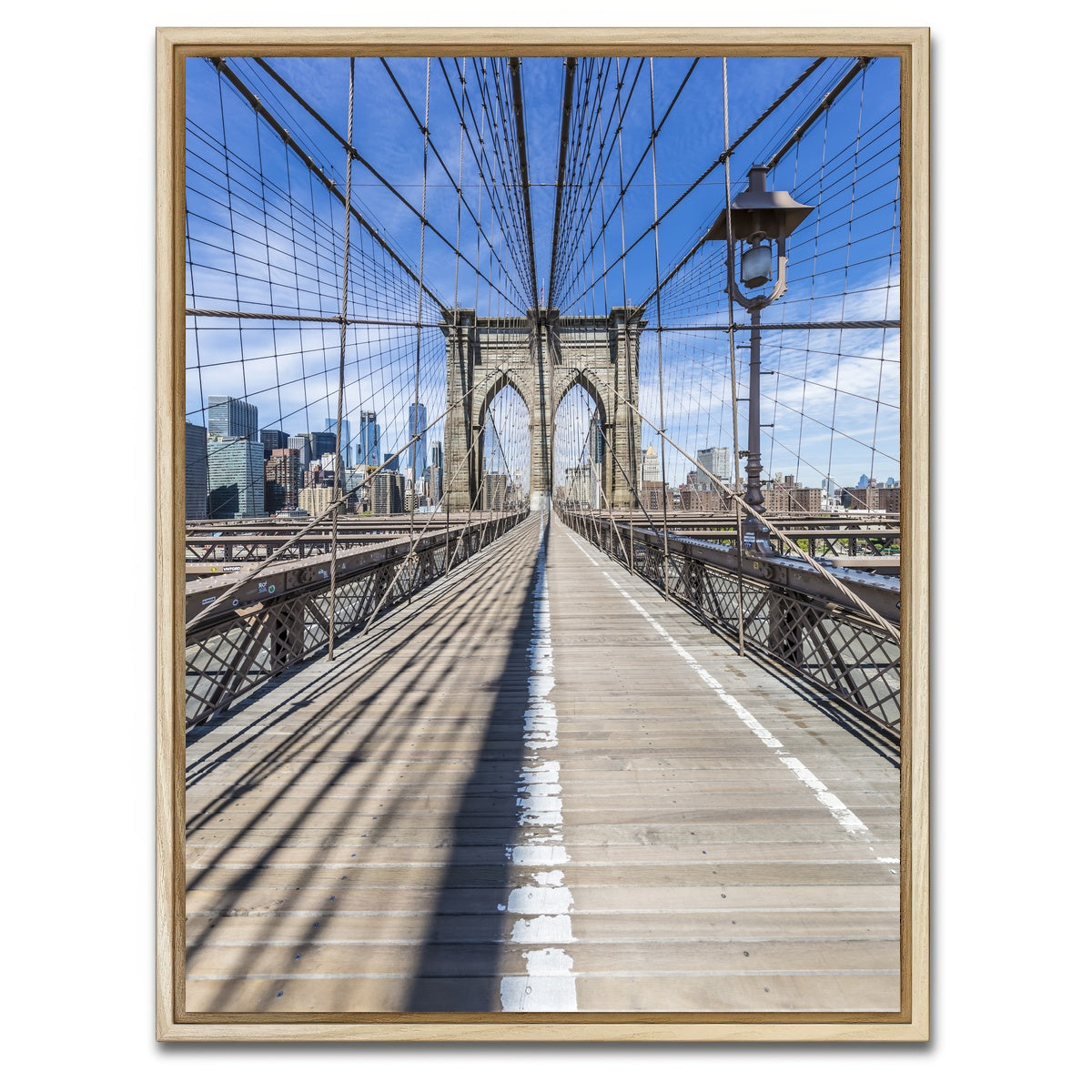 AUTO-MOCKUP WHITE | NEW YORK CITY Brooklyn Bridge | 1 Piece | Natural Framed Canvas | group=3x4