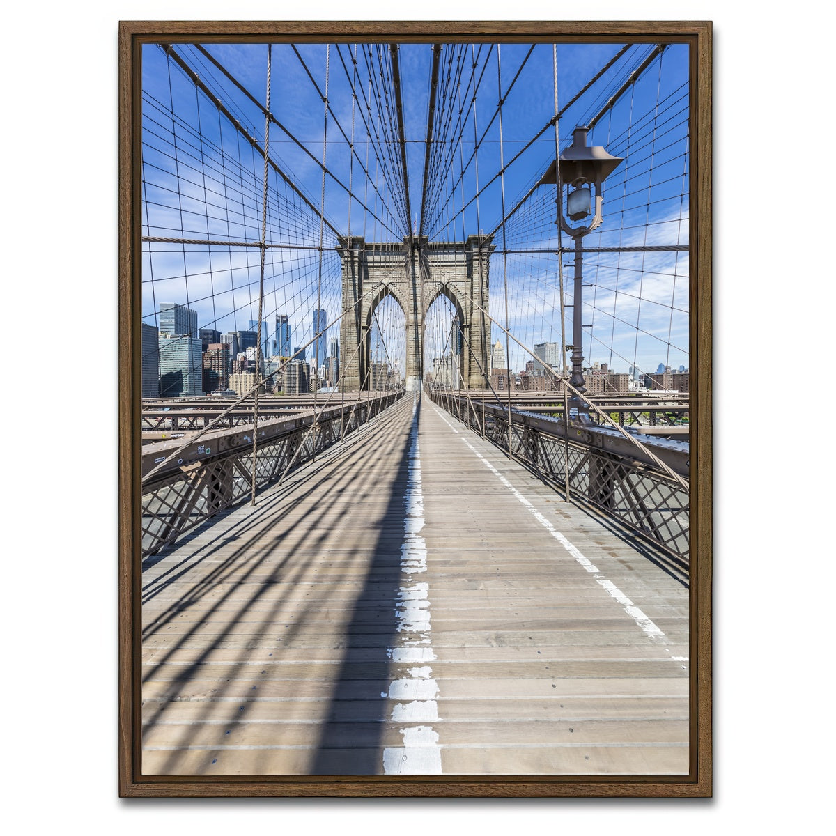 AUTO-MOCKUP WHITE | NEW YORK CITY Brooklyn Bridge | 1 Piece | Walnut Framed Canvas | group=3x4