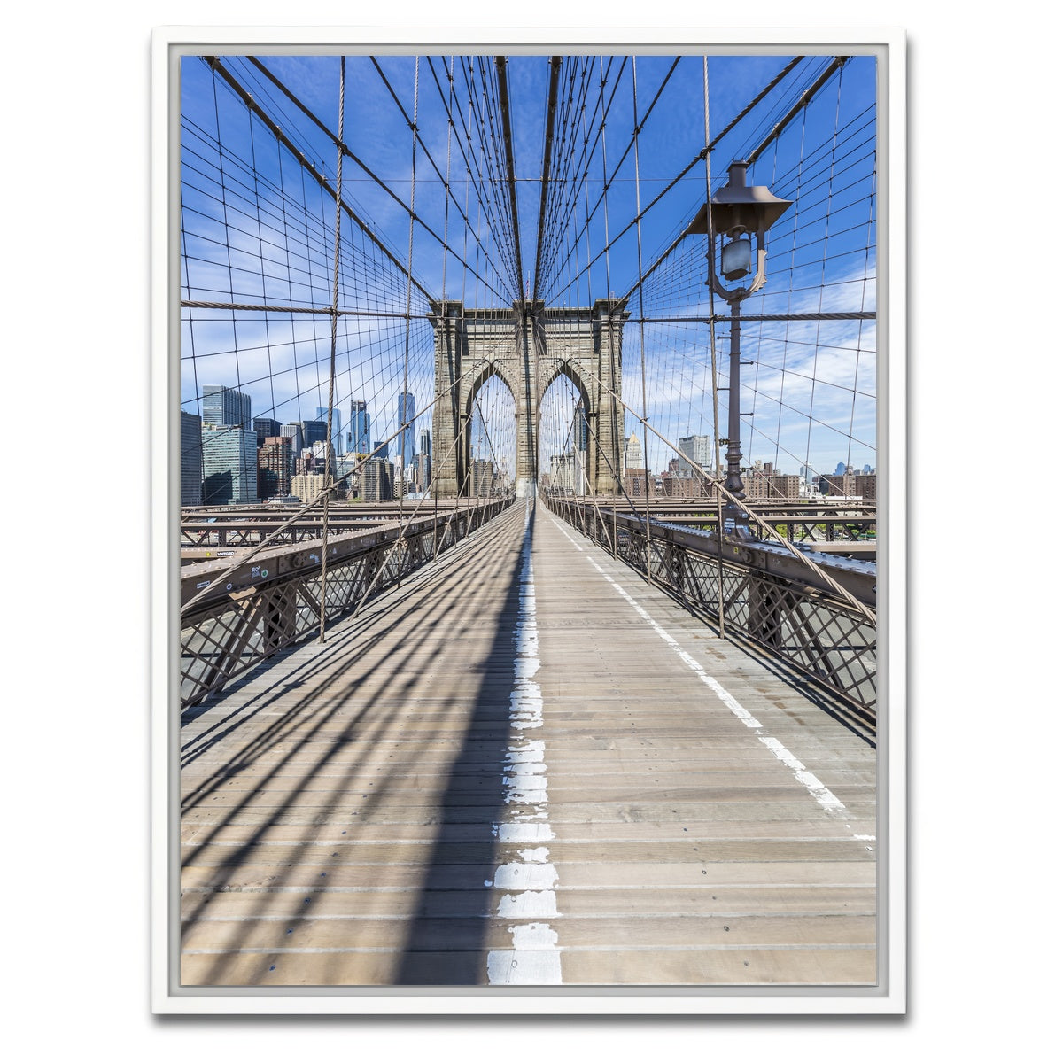 AUTO-MOCKUP WHITE | NEW YORK CITY Brooklyn Bridge | 1 Piece | White Framed Canvas | group=3x4