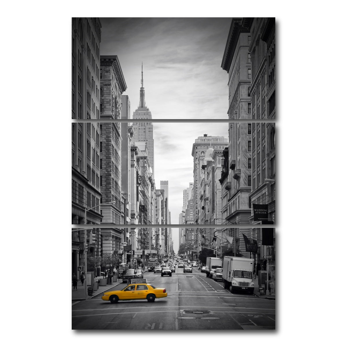 AUTO-MOCKUP WHITE | NEW YORK CITY Fifth Avenue Colorkey | 3 Piece | Gallery Wrap Canvas | group=12x24_stacked