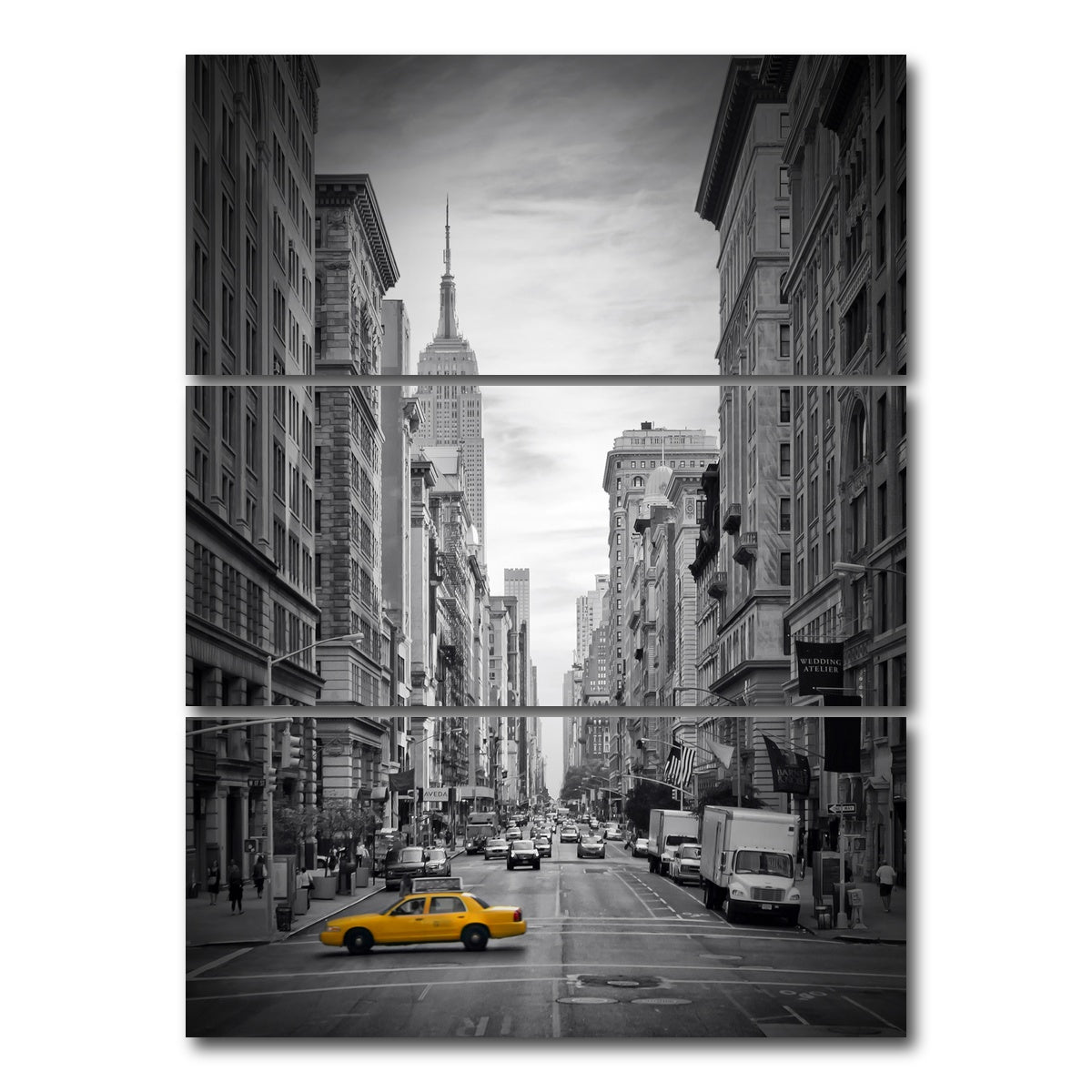 AUTO-MOCKUP WHITE | NEW YORK CITY Fifth Avenue Colorkey | 3 Piece | Gallery Wrap Canvas | group=8x18_stacked
