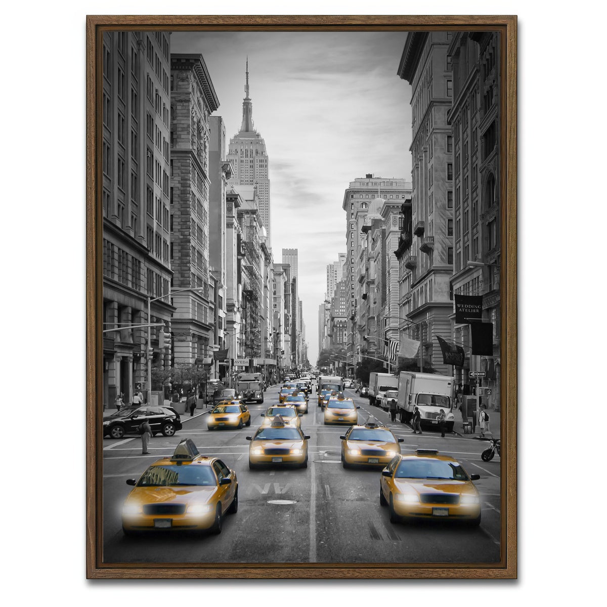 AUTO-MOCKUP WHITE | NEW YORK CITY Fifth Avenue Traffic Colorkey | 1 Piece | Walnut Framed Canvas | group=3x4