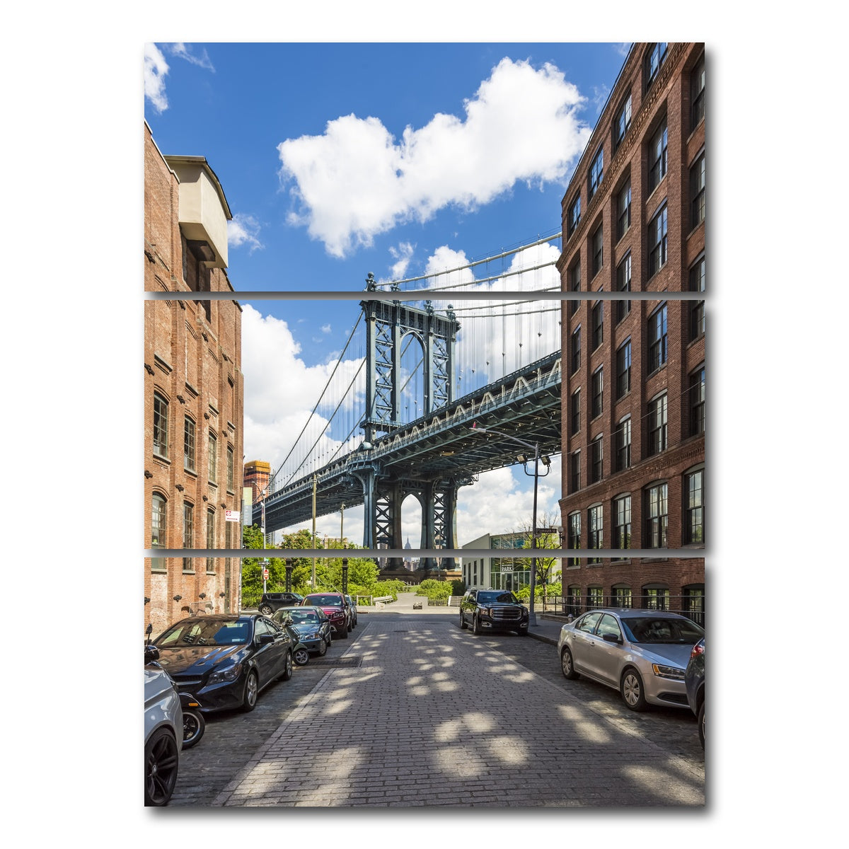 AUTO-MOCKUP WHITE | NEW YORK CITY Manhattan Bridge | 3 Piece | Gallery Wrap Canvas | group=8x18_stacked