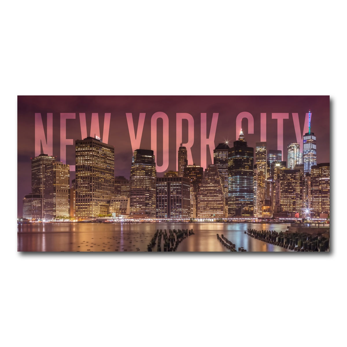 AUTO-MOCKUP WHITE | NEW YORK CITY Skyline - Panorama | 1 Piece | Gallery Wrap Canvas | group=2x1