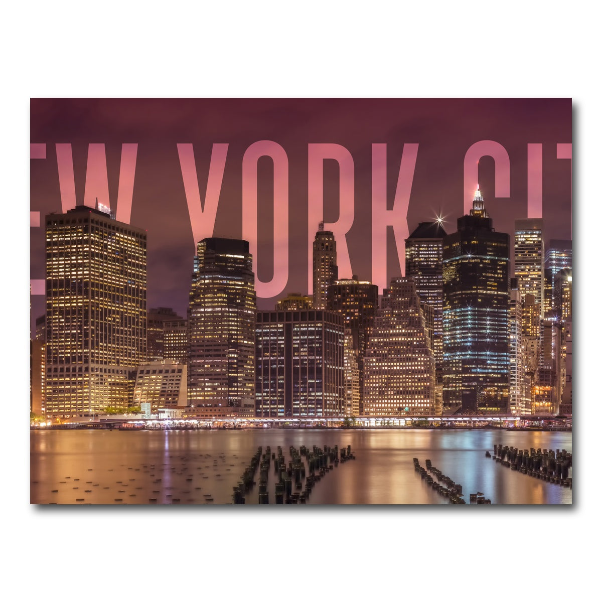 AUTO-MOCKUP WHITE | NEW YORK CITY Skyline - Panorama | 1 Piece | Gallery Wrap Canvas | group=4x3