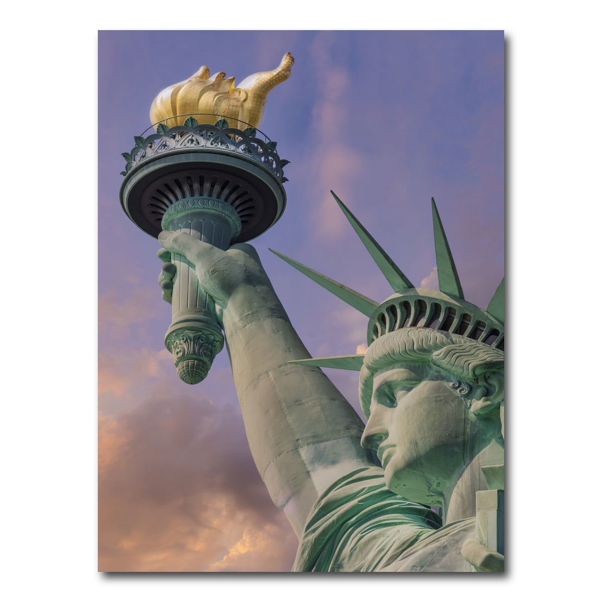 AUTO-MOCKUP WHITE | NEW YORK CITY Statue of Liberty at sunset | 1 Piece | Gallery Wrap Canvas | group=3x4