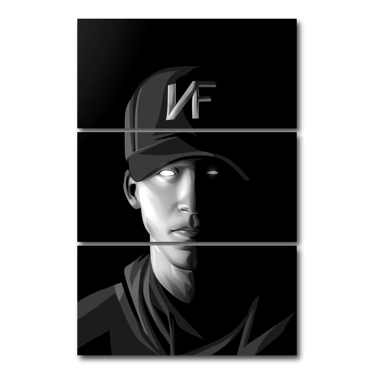 AUTO-MOCKUP WHITE | NF the rapper | 3 Piece | Gallery Wrap Canvas | group=12x24_stacked