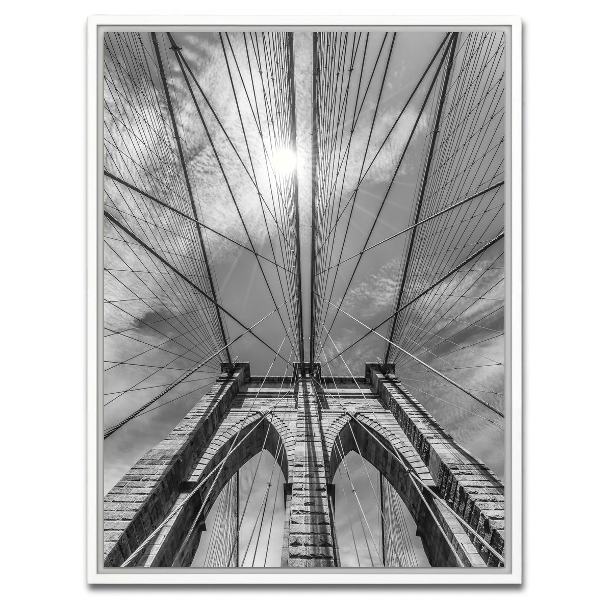 AUTO-MOCKUP WHITE | NYC Brooklyn Bridge Detail | 1 Piece | White Framed Canvas | group=3x4