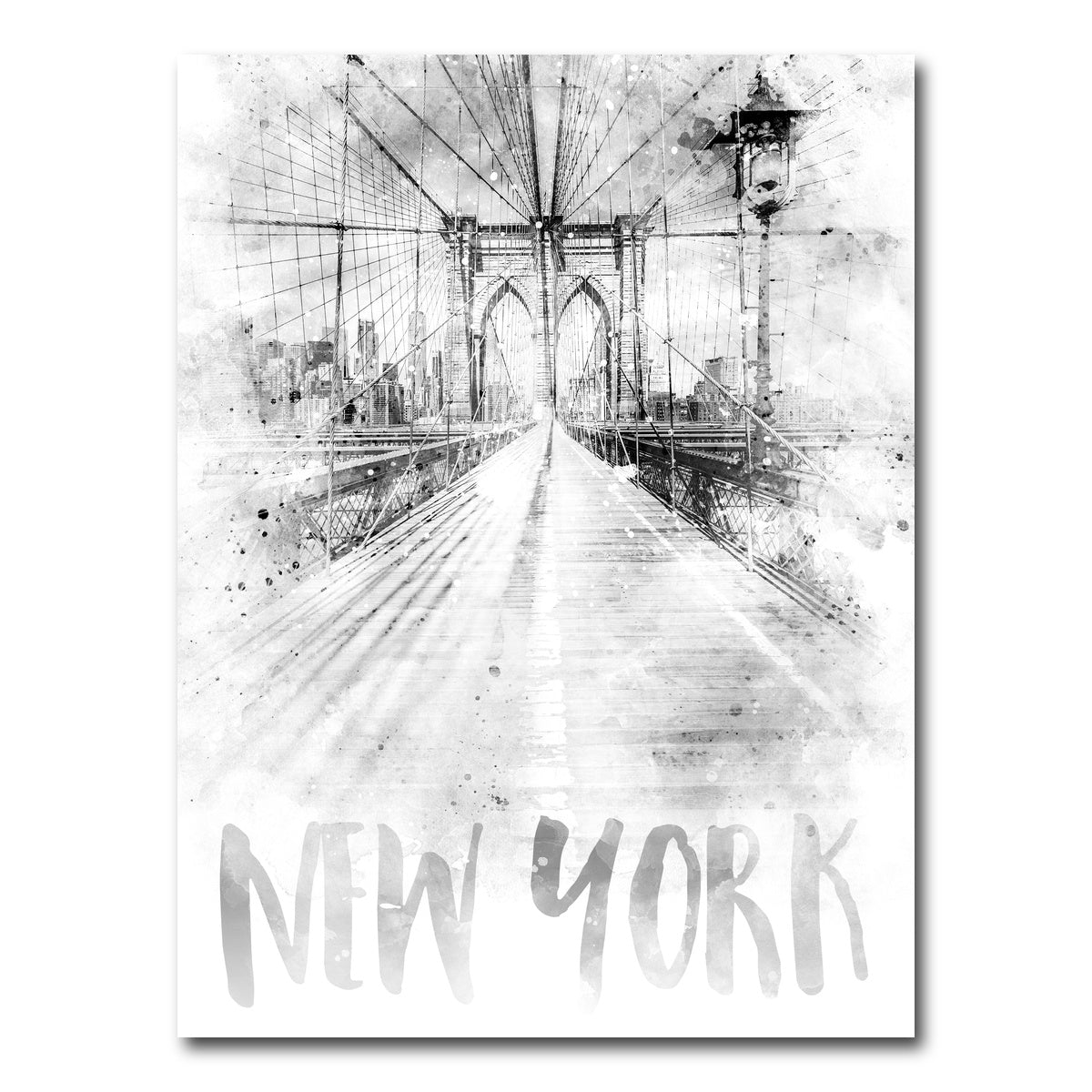 AUTO-MOCKUP WHITE | NYC Brooklyn Bridge | 1 Piece | Gallery Wrap Canvas | group=3x4