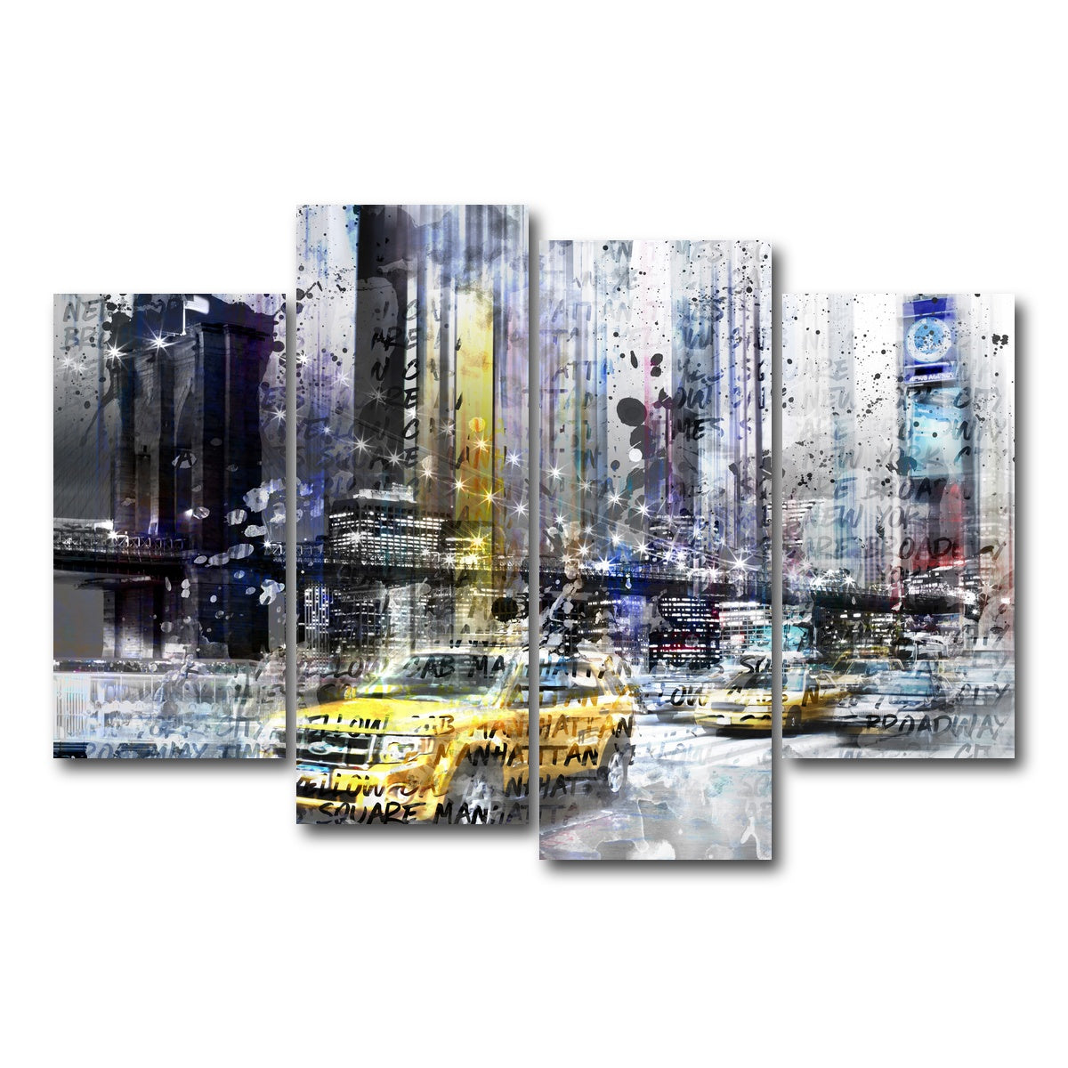 AUTO-MOCKUP WHITE | NYC Collage | 4 Piece | Gallery Wrap Canvas | group=4_short