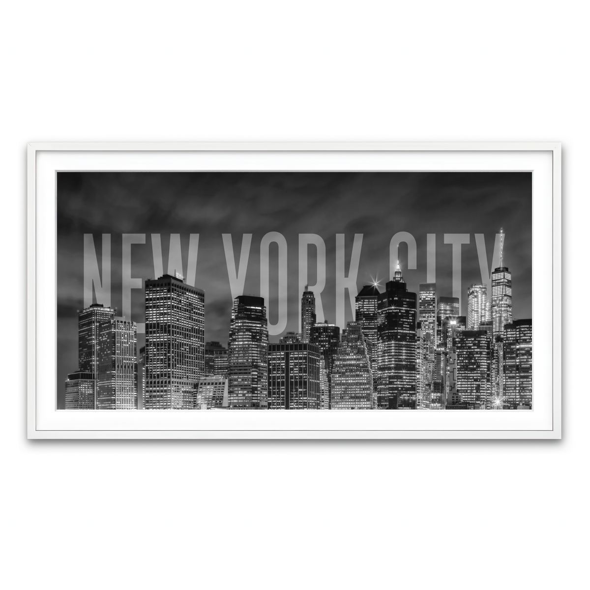 Framed Print 2x1 White