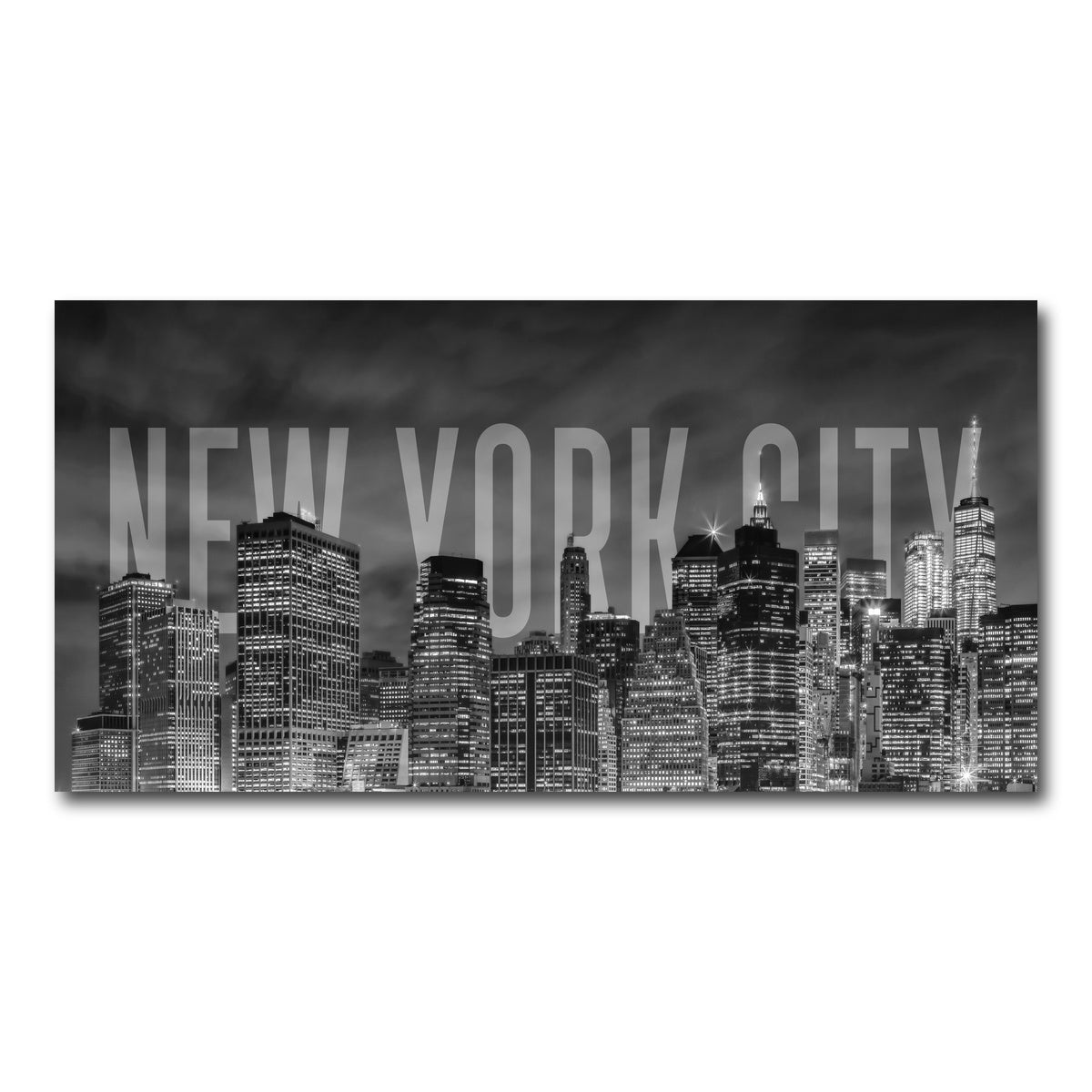 AUTO-MOCKUP WHITE | NYC Letters - Black & White | 1 Piece | Gallery Wrap Canvas | group=2x1