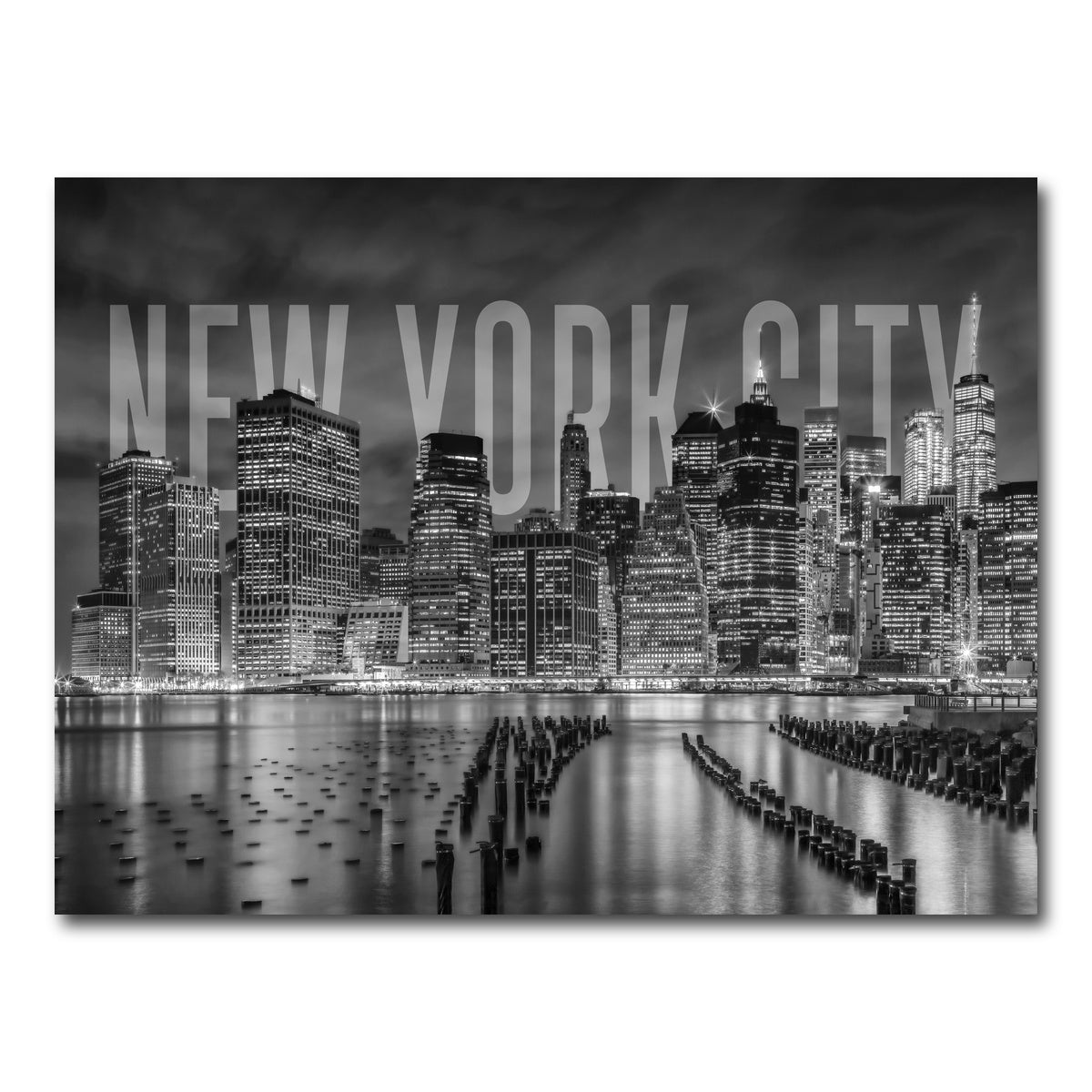 AUTO-MOCKUP WHITE | NYC Letters - Black & White | 1 Piece | Gallery Wrap Canvas | group=4x3