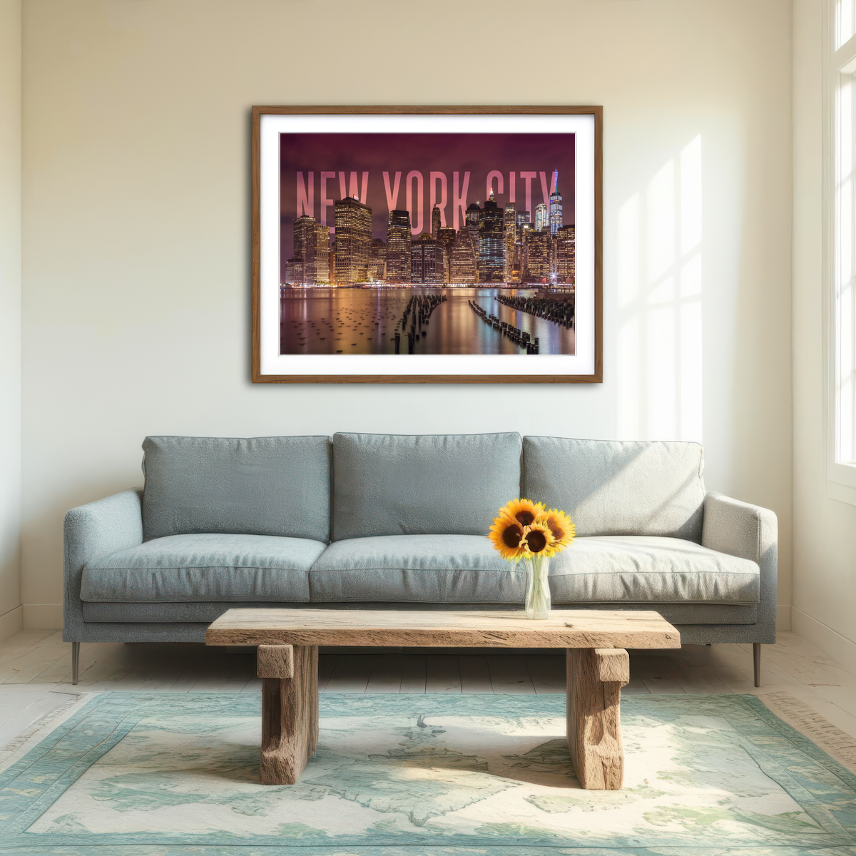 AUTO-MOCKUP ROOM | NYC Letters - Night Wall Art