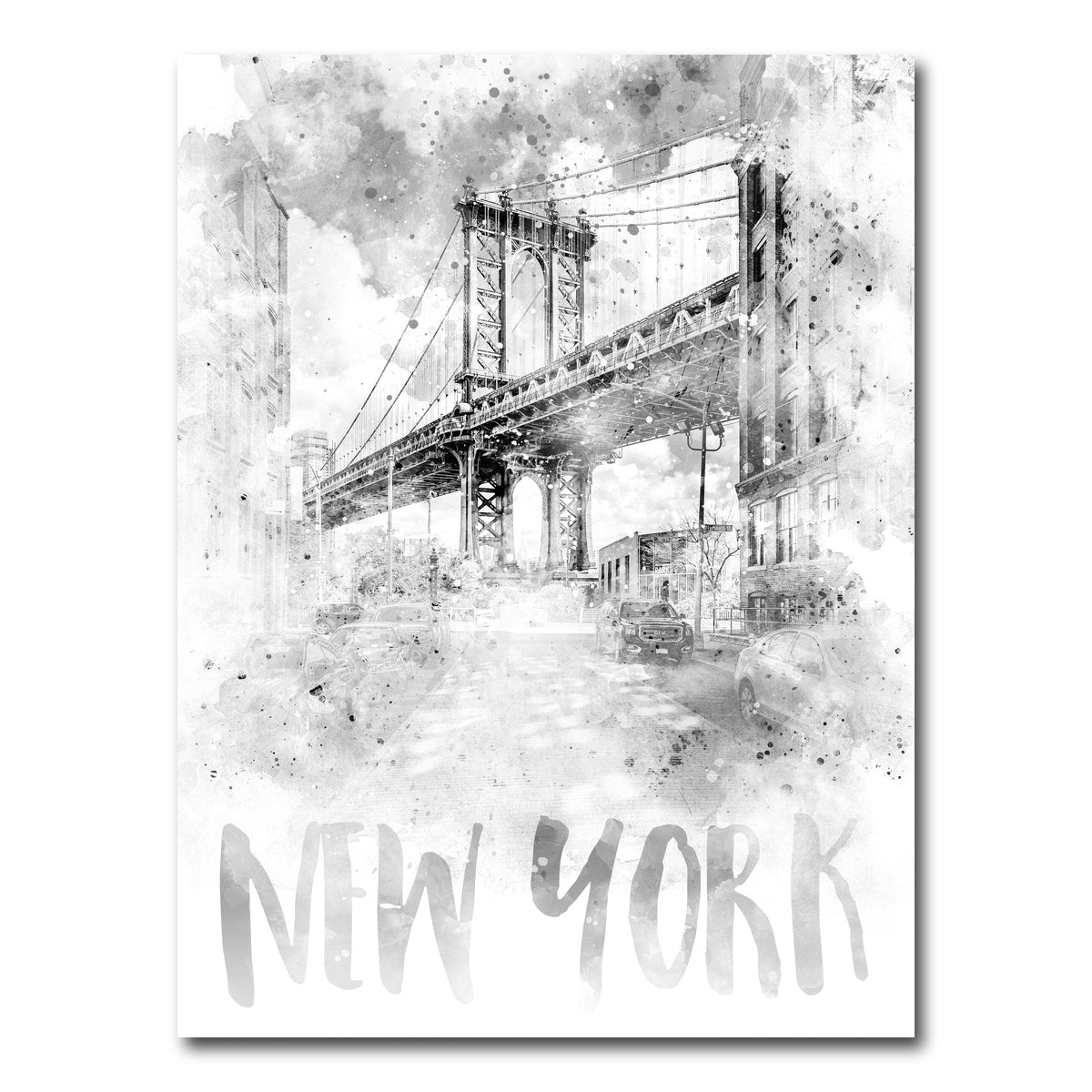 AUTO-MOCKUP WHITE | NYC Manhattan Bridge | 1 Piece | Gallery Wrap Canvas | group=3x4