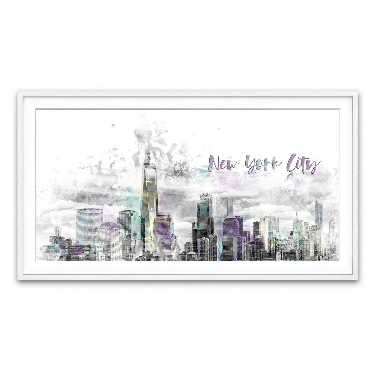 Framed Print 2x1 White