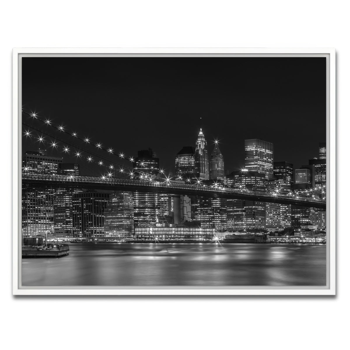 AUTO-MOCKUP WHITE | NYC Nightly Impressions - Panoramic | 1 Piece | White Framed Canvas | group=4x3