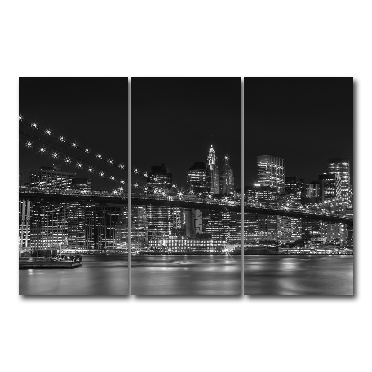 AUTO-MOCKUP WHITE | NYC Nightly Impressions - Panoramic | 3 Piece | Gallery Wrap Canvas | group=12x24