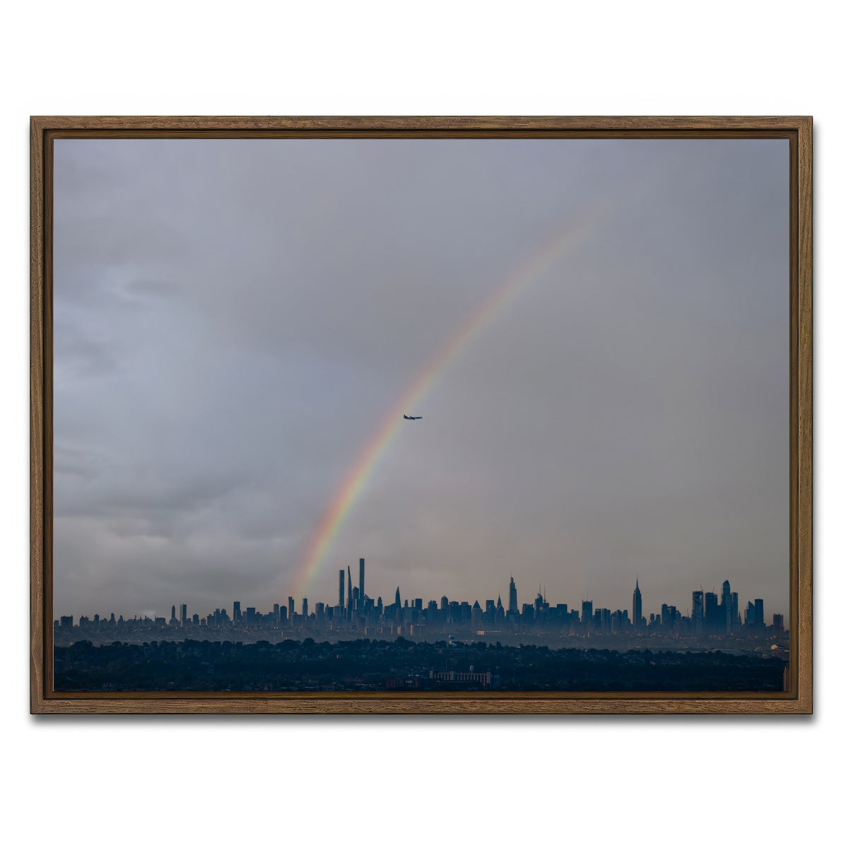 AUTO-MOCKUP WHITE | NYC Rainbow 2 | 1 Piece | Walnut Framed Canvas | group=4x3
